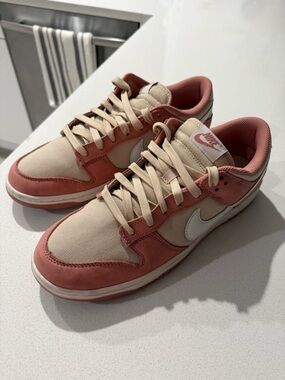 Nike Low Dunks Sneakers in Rose Tan and Cream
